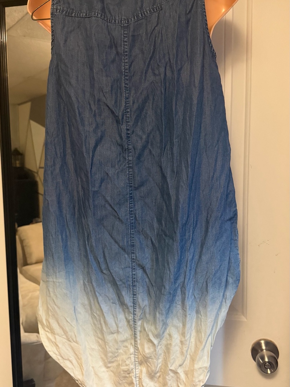 beachlunchlounge Blue to Cream Ombre High-Low Denim tunic